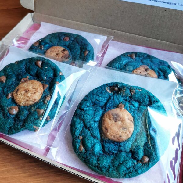 Box of 4 blue cookie creature cookies