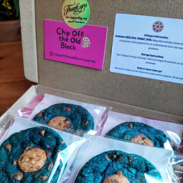 Box of 4 blue cookie creature cookies